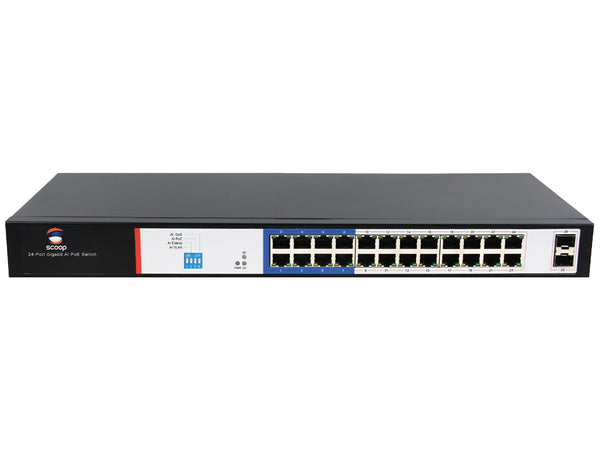 Scoop 24 Port Gigabit PoE 250W 2SFP Switch