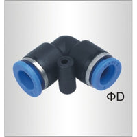 PU Hose Fitting Elbow 8mm - Pneumatic Connector, 90 Degree Elbow, Air Hose Quick Connector