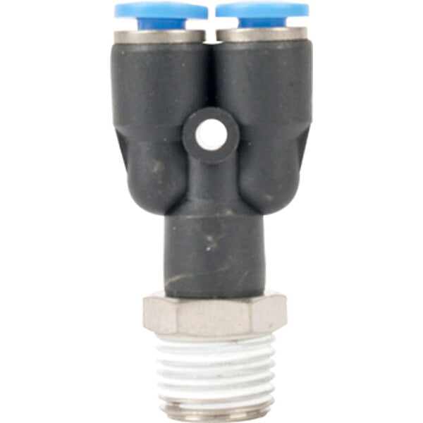 PU Hose Fitting Y-Splitter 4mm to 1/4" Male Thread Pneumatic Connector