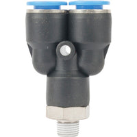 PU Hose Fitting Y Joint 10mm - 1/8 M - Pneumatic Air Hose Connector, Y Splitter, Chavda.com