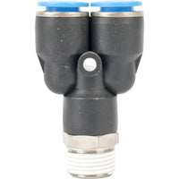 PU Hose Fitting Y Joint Pneumatic Connector - 10mm Hose to 3/8
