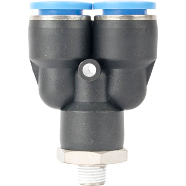 PU Hose Y-Splitter Fitting 12mm to 1/8" Male - Pneumatic Y Joint Connector