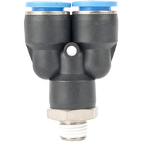 PU Hose Fitting Y Joint 12mm - 1/4 M Pneumatic Connector - Tube Splitter