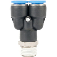 PU Hose Fitting Y Joint 12mm to 1/2 M Male Thread Pneumatic Connector - Splitter for Air Hose