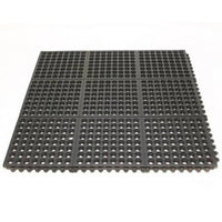 Rubber Floor Tiles 0.9m x 0.9m Interlocking Anti-Fatigue Mat - Other Brands SS010006 - Kitchen Restaurant Garage Slip Resistant
