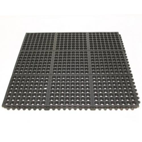 Rubber Floor Tiles 0.9m x 0.9m Interlocking Anti-Fatigue Mat - Other Brands SS010006 - Kitchen Restaurant Garage Slip Resistant