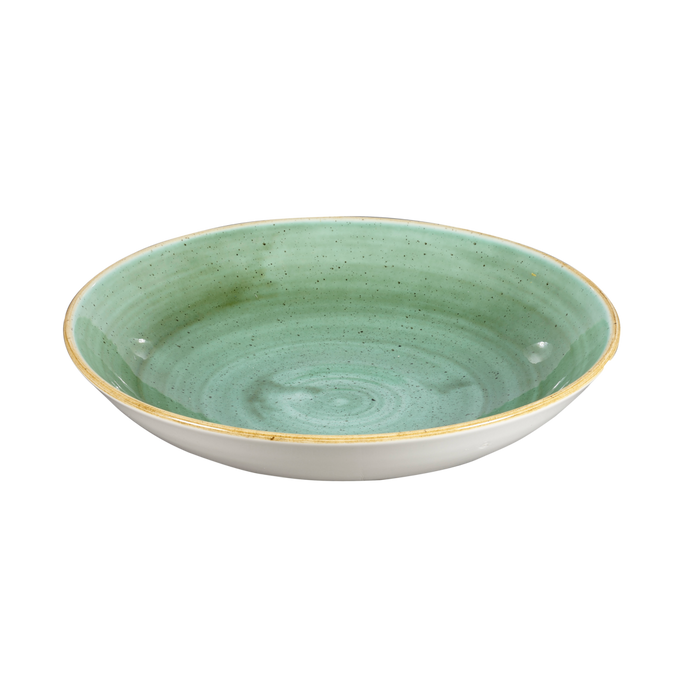 Churchill Stonecast Samphire Green Coupe Bowl, 18.2cm. Restaurant Quality Dining Bowl