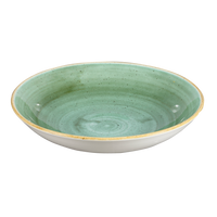 Churchill Stonecast Samphire Green Coupe Bowl - 24.8cm - Rustic Green Dinnerware - Chavda.com