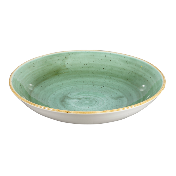Churchill Stonecast Samphire Green Coupe Bowl - 24.8cm - Rustic Green Dinnerware - Chavda.com