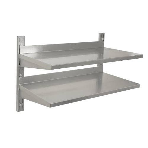 Stainless Steel Double Wall Shelving 900mm x 300mm - Commercial Kitchen Storage