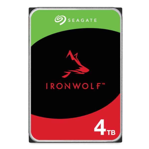 Seagate Ironwolf ST4000VN006 4TB 3.5'' HDD NAS Drives; SATA 6GB/s Interface; 1-8 Bays Supported; MUT: 180TB/Year; RV: Yes; Dual