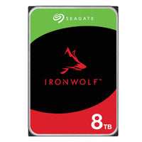 Seagate Ironwolf ST8000VN002 8TB 3.5'' HDD NAS Drives; SATA 6GB/s Interface; 1-8 Bays Supported; MUT: 180TB/Year; RV: Yes; Dual