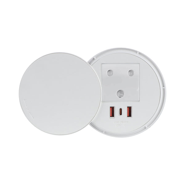 80MM DELTA GROMMET(360)3PIN SA,PD20W WHITE (1.8M) - NET-GROMMET-DELTA-W
