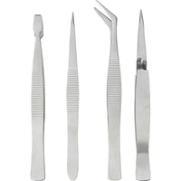 Major Tech 4 Piece Stainless Steel Tweezer Set STS0304