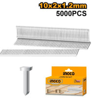 INGCO 10x2x1.2mm Staples - 5000PCS for Staple Gun HSG1405 - Heavy Duty, Galvanized.