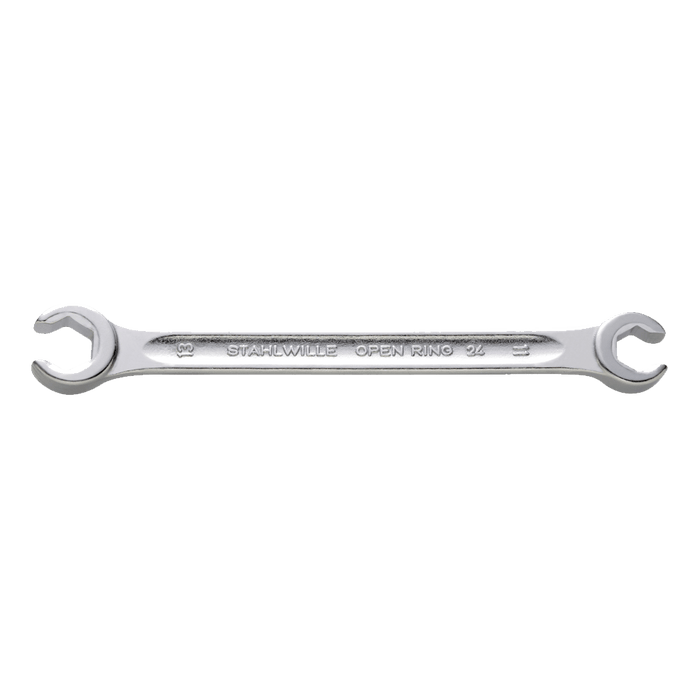 Stahlwille Open Ring Spanner 22x24mm, Bi-Hexagon Wrench, Double Ended Angled Chrome Alloy Steel Tool
