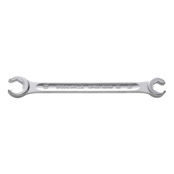 Stahlwille Open Ring Spanner 22x24mm, Bi-Hexagon Wrench, Double Ended Angled Chrome Alloy Steel Tool