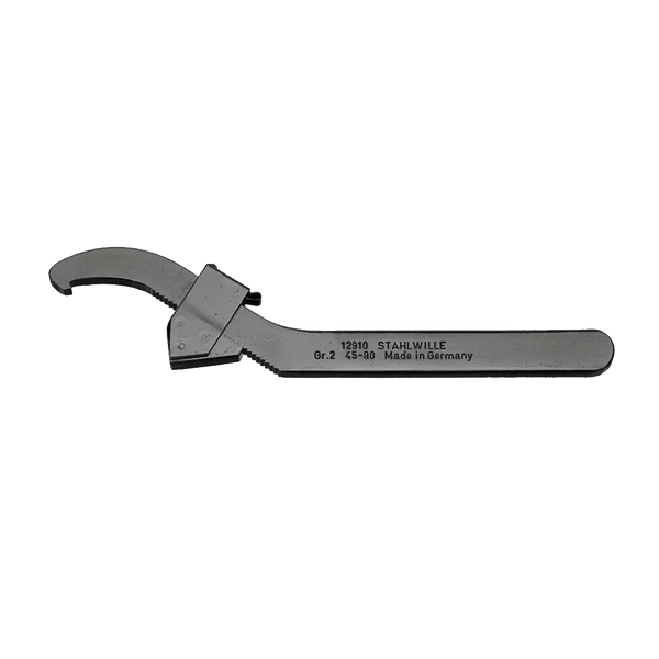 Stahlwille Hook Spanner 12910/2 - Adjustable German Made Wrench for Slotted Nuts DIN 1810