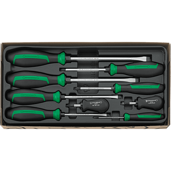 Stahlwille Screwdriver Set - DRALL 4693 9pc - German Tools - Slotted, Phillips, Stubby - Professional Quality