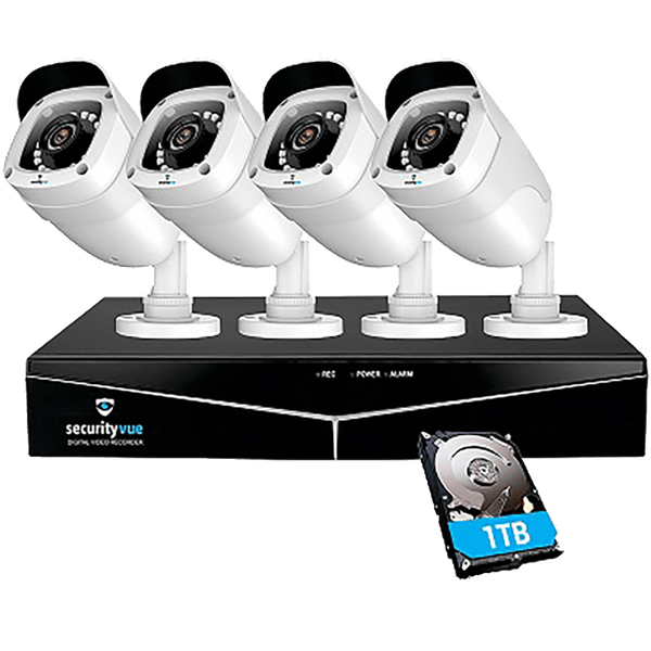 Securityvue Cctv System + Camerax4 1080 P Svahd8 4