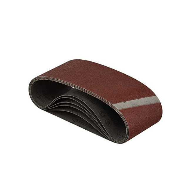 Wolfcraft Sanding Belts 75x533mm, 40 Grit, 6-Pack - Abrasive Belts for Wood/Metal