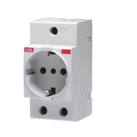 ABB Grey 1 Gang Plug Socket, 16A, Type L