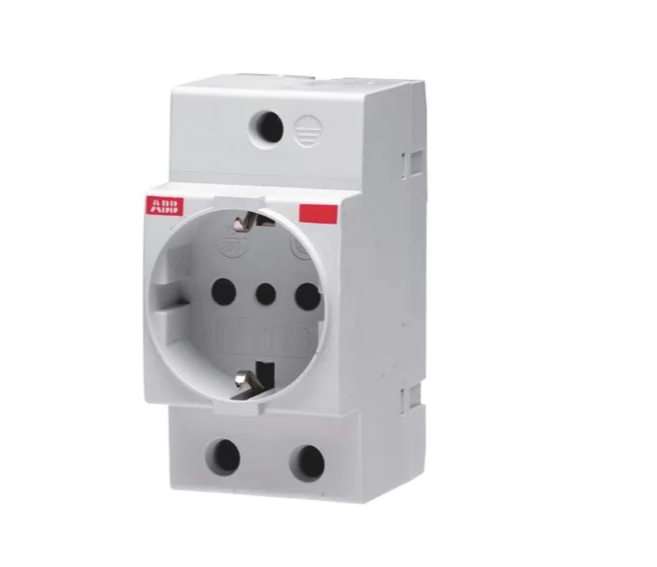 ABB Grey 1 Gang Plug Socket, 16A, Type L