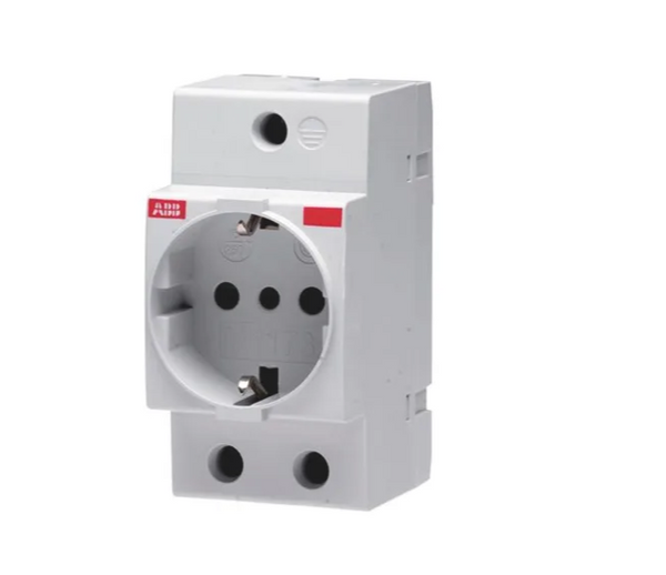ABB Grey 1 Gang Plug Socket, 16A, Type L