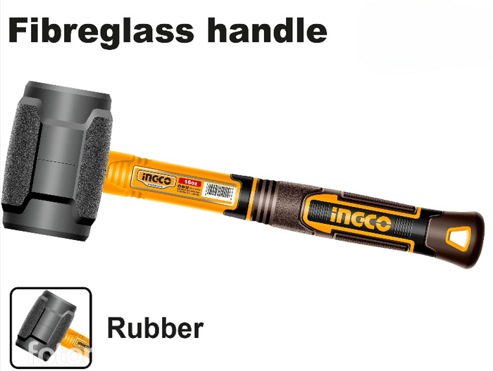 INGCO Rubber Hammer 450G Black HRUH8816 | Rubber Mallet, INGCO Hammer, Black Hammer