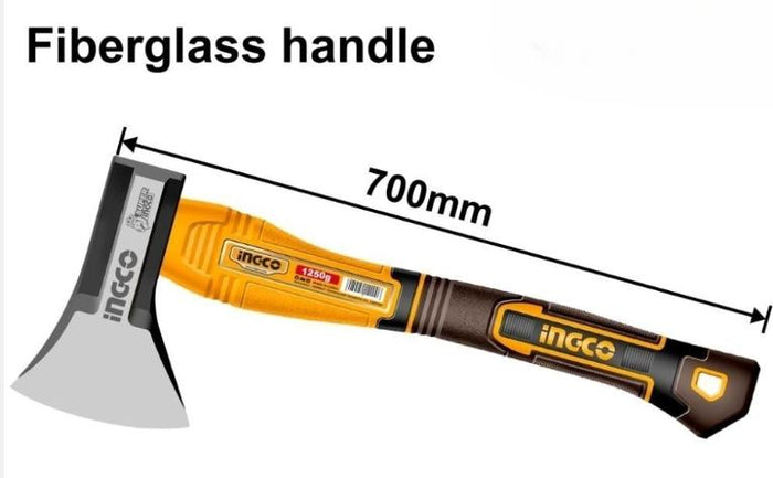 INGCO Garden Axe 800G with Fiberglass Handle - HAX081800. Perfect for Gardening and Outdoor Use. 700mm Length Shown.