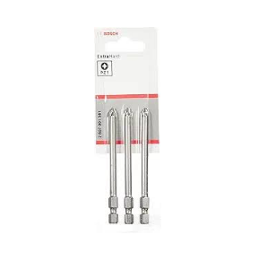 Bosch Extra Hard PZ2 Screwdriver Bits 89mm 3-Piece Set | Durable Screwdriver Bit