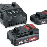 Flex 18.0V Charger and two 2.5Ah Li Battery packs 532740