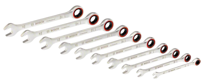 Bosch Ratchet Spanner Set 10 pc Professional - 1600A02AU0