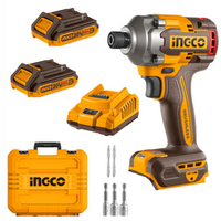 INGCO 20V Impact Driver Kit CIRLI2028: Cordless Power Tool with 2 Batteries & Charger - 285NM Torque