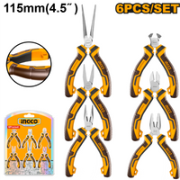 INGCO Mini Pliers Set, 6PCS HMPS06115. Small Hand Tools Kit