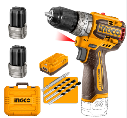 INGCO 16V DRILL IMPACT 60NM B/LESS KIT - CIDLI16682