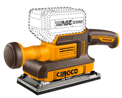 Ingco | 20V Brushless Finishing Sander with 5 Sanding Sheets - CFSLI2031