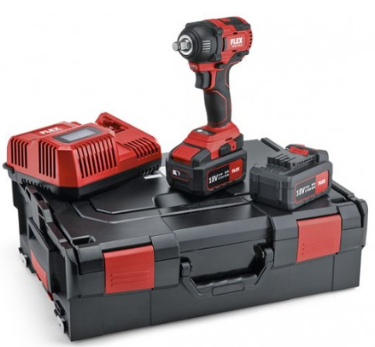 Flex 1/2" cordless impact wrench set c/w 2x 5.0Ah batteries 
& intelligent charger in a carry case 530233