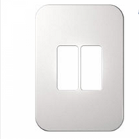 Major Tech Two Single Mod Cover Plate WT/WT Trim (100mmx50mm) Vertical V6105WT
