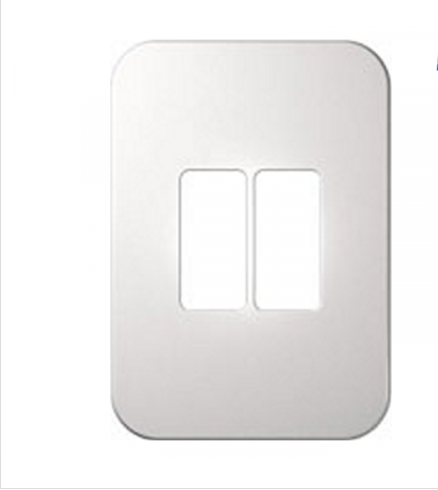 Major Tech Two Single Mod Cover Plate WT/WT Trim (100mmx50mm) Vertical V6105WT