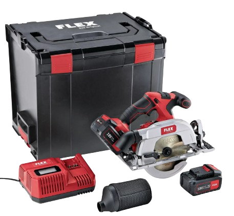 Flex Circular Saw Set, brushless, 2 x 5.0Ah battery, i-charger, in CC 454028 CS 62 18.0-EC/5.0 Set