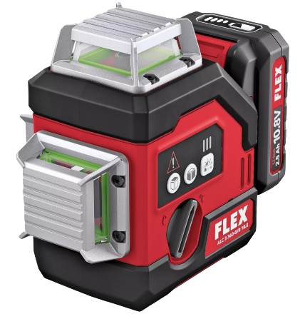 Flex 360 degree cross line laser with receiver mode 10.8V 
including battery & charger in a carry case 500739