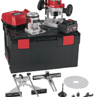 Flex Brushless router & edge milling tool set c/w 2x 5.0Ah
batteries & intelligent charger in a L-BOXX 531636