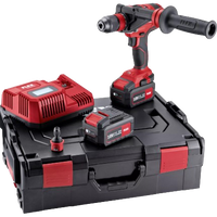 Flex Brushless 4 Speed cordless drill driver set c/w 2x 5.0Ah
batteries and intelligent charger in a L-BOXX 482757