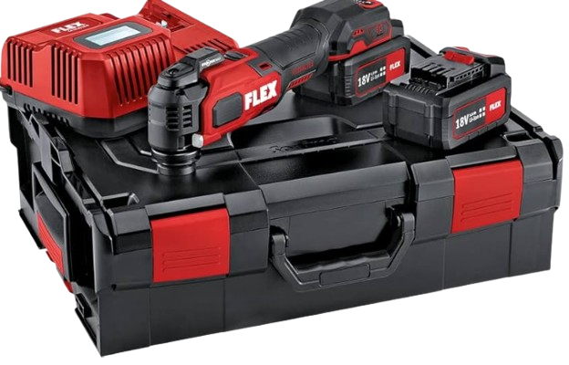 Flex Cordless multitool 18V set c/w 2x 5.0Ah batteries & 
intelligent charger in a carry case 518417