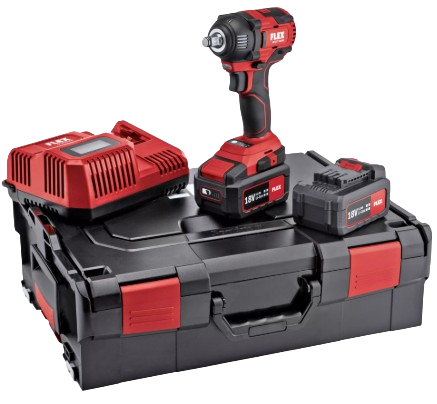 Flex Cordless brushless impact wrench set c/w 2x 5.0Ah 
batteries & intelligent charger in a L-BOXX 461776