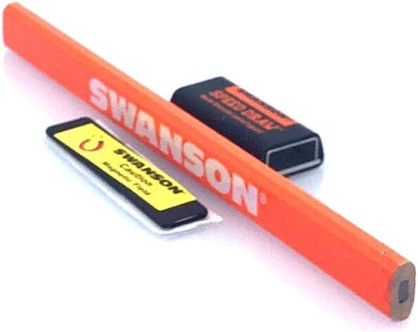 Swanson Carpenter Pencil with Speed Draw Holder & Eraser: Woodworking & Construction Tool