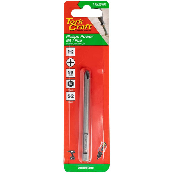 PHIL. PH2 X 90MM POWER BIT 1PC CARDED