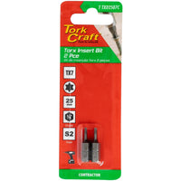 TORX TX 7 CLASSIC INSERT BIT 25MM 2PC CARDED