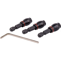 Drill Bit Adapter Set: 3mm, 4mm, 5mm Female Round to 1/4